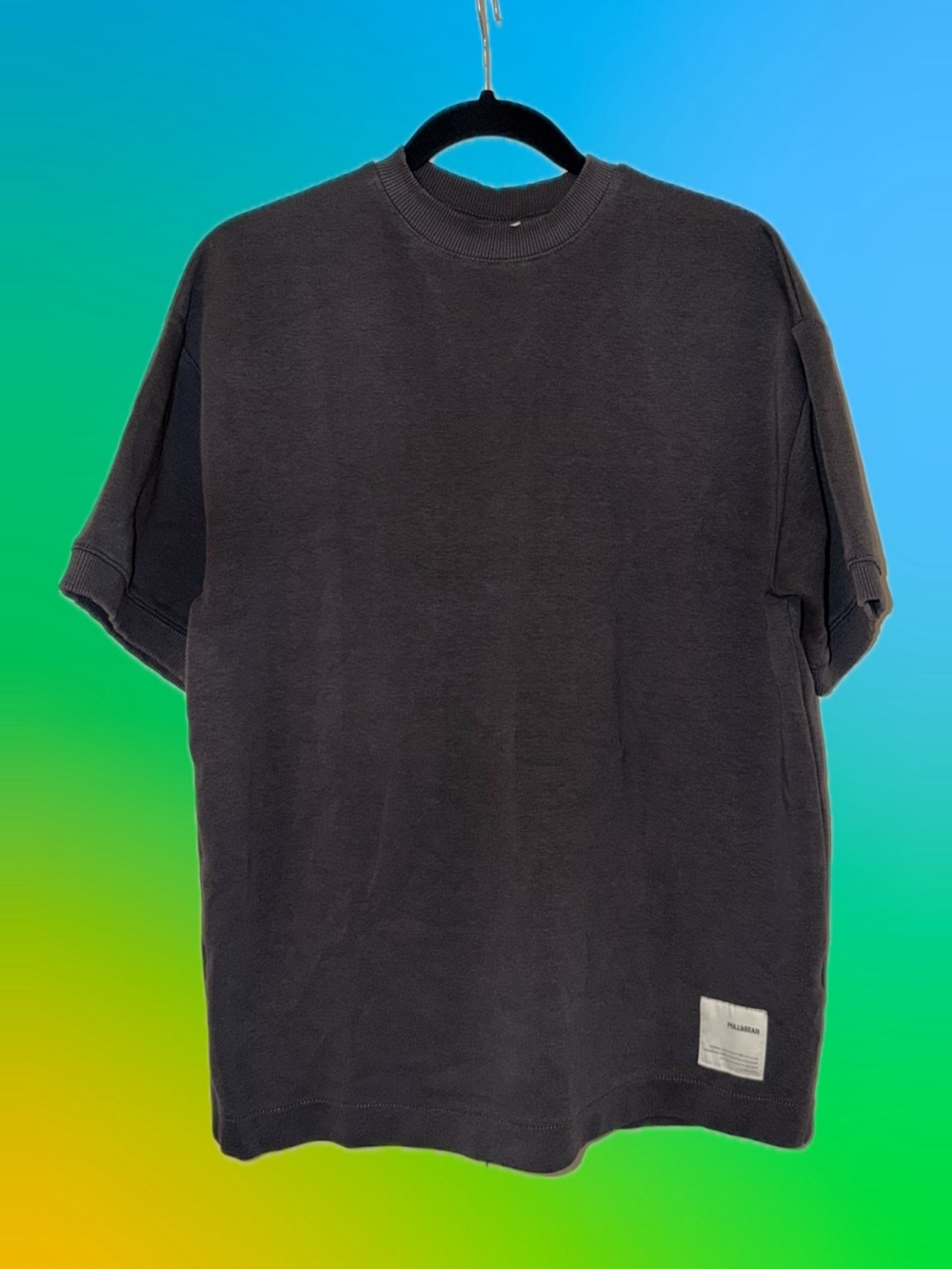 Pull&Bear Black Short Sleeve Crewneck Tee